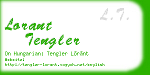 lorant tengler business card